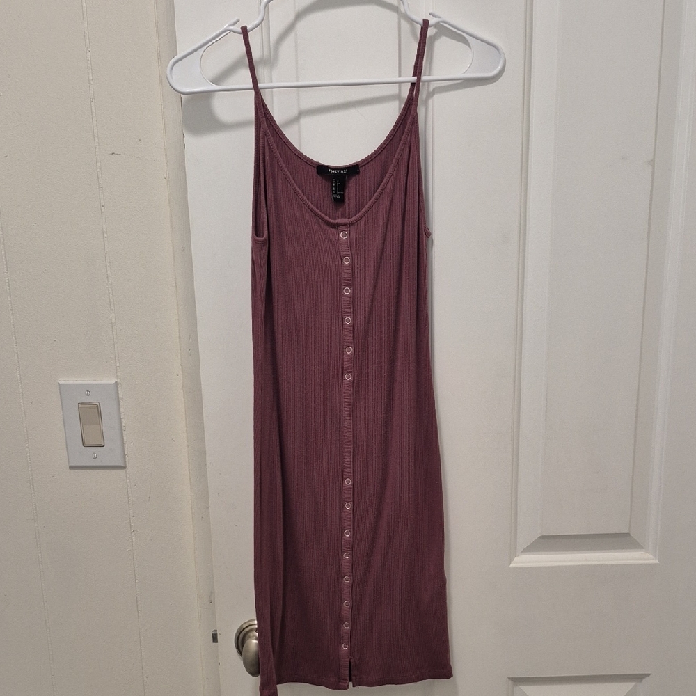 Forever 21 Mauve Button-Front Camisole Dress